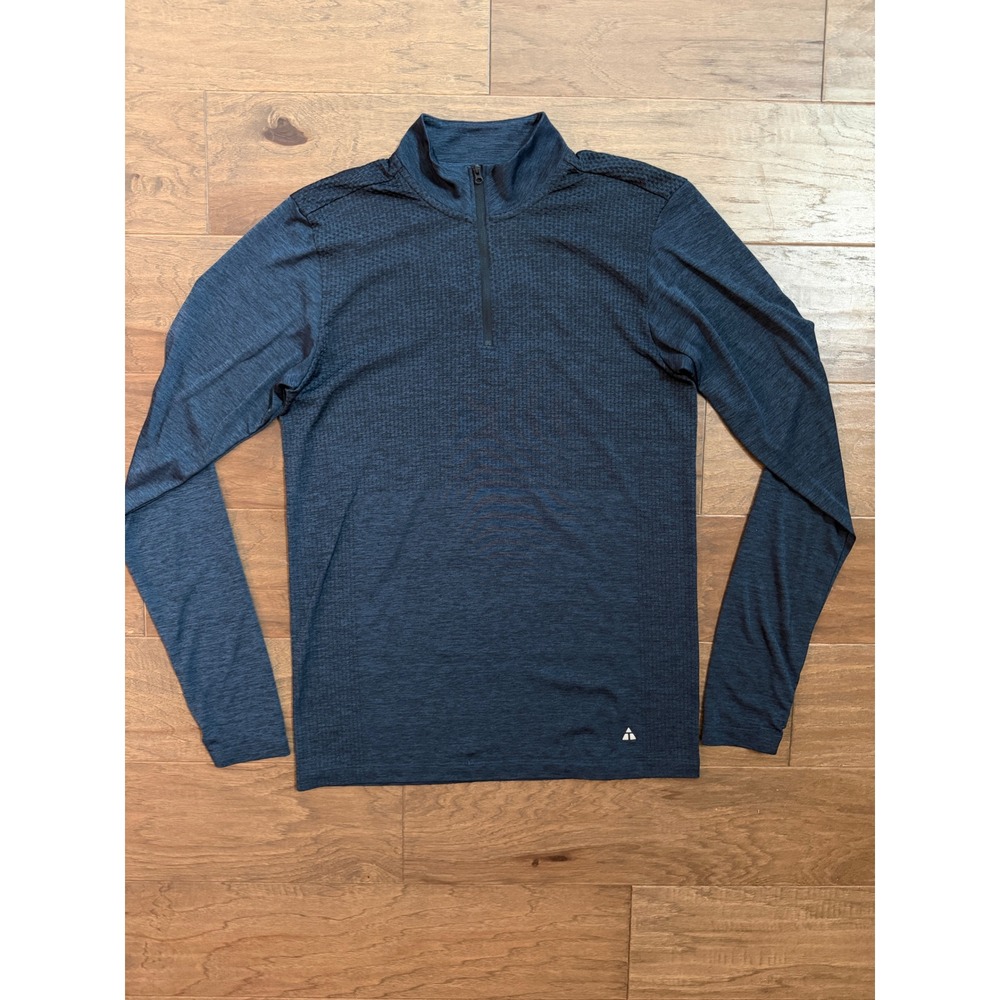 American Tall Mens Medium Tall Navy Blue Heather Quarter Zip Pullover AM-TOP-LSQ